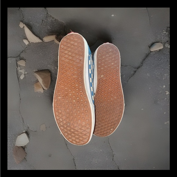 Vans Old Skool Ward Blue Checkerboard Sneakers 9.5 - Picture 4 of 8